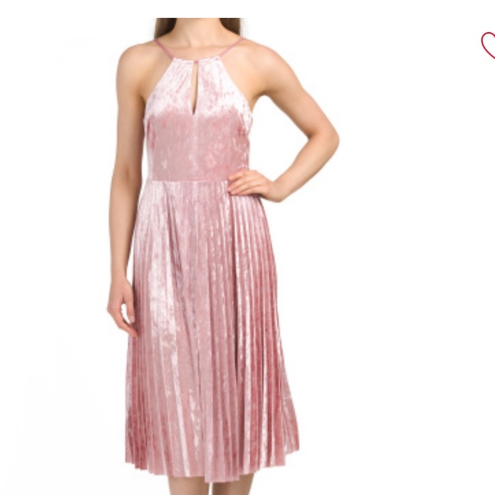 Avec Les Filles pleated velvet dress mauve pink size 4 NWT